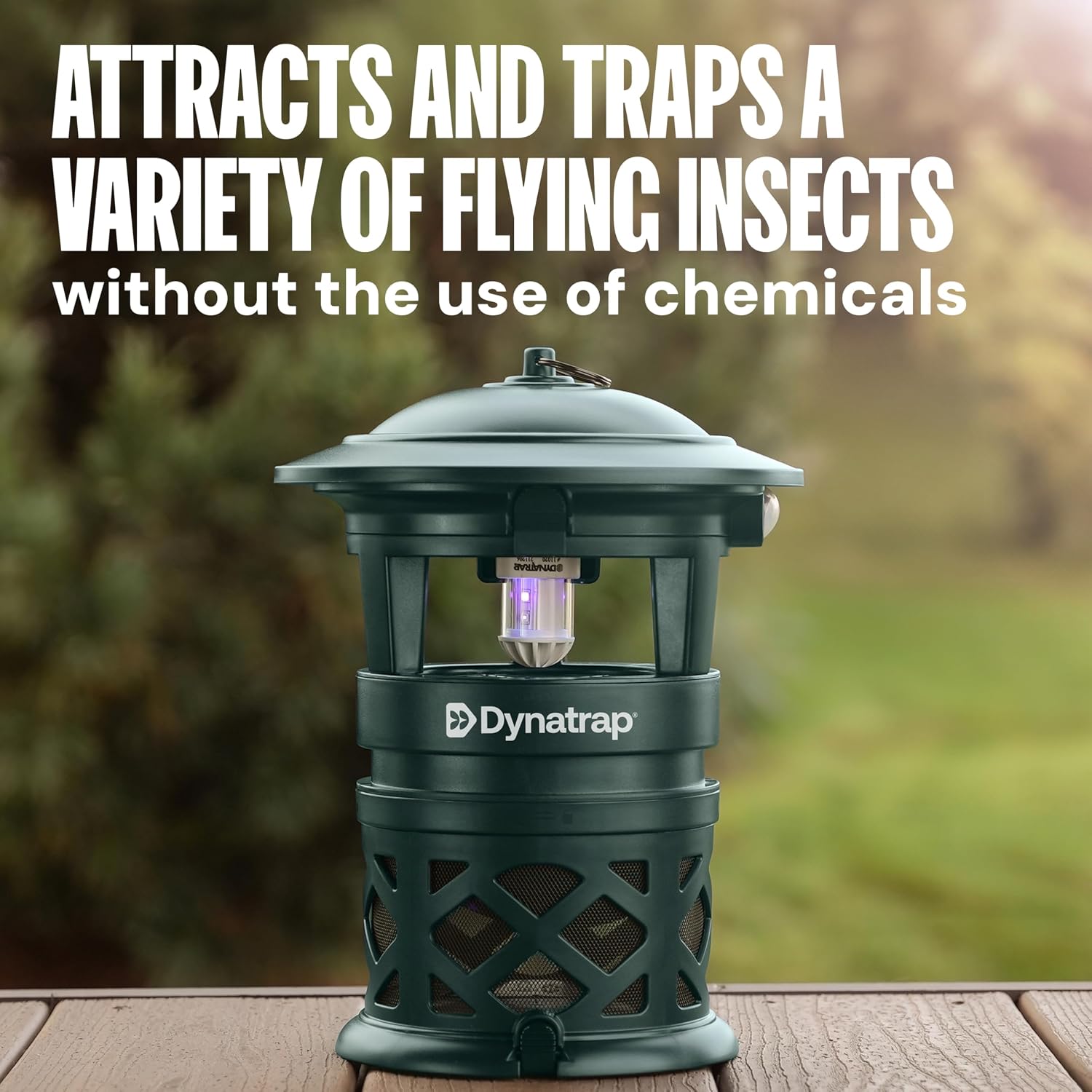 DynaTrap DT2030-GRSR Piège à moustiques et Insectes Volants d'extérieur – Tue Les moustiques, Mouches, guêpes, moucherons et Autres Insectes Volants – Protège jusqu'à 1 Acre – Vert Moderne