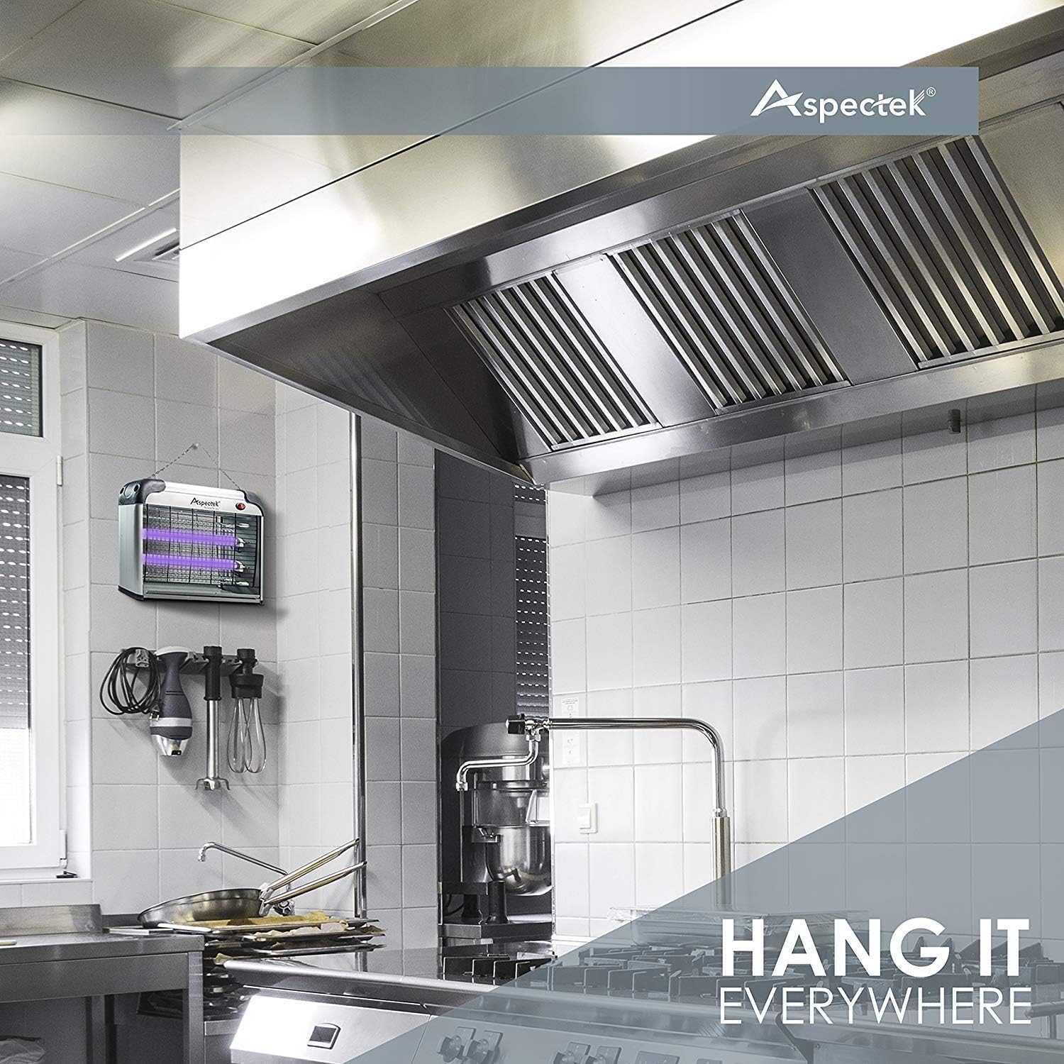 ASPECTEK Lampe UV Tue-Mouche Électrique 20W - Piège Électrique Intérieur Anti Insectes Volants, Moustiques, Guêpes, Moucherons, sans Produits Chimiques, 2 Ampoules de Rechange With replacement Bulbs (Black)