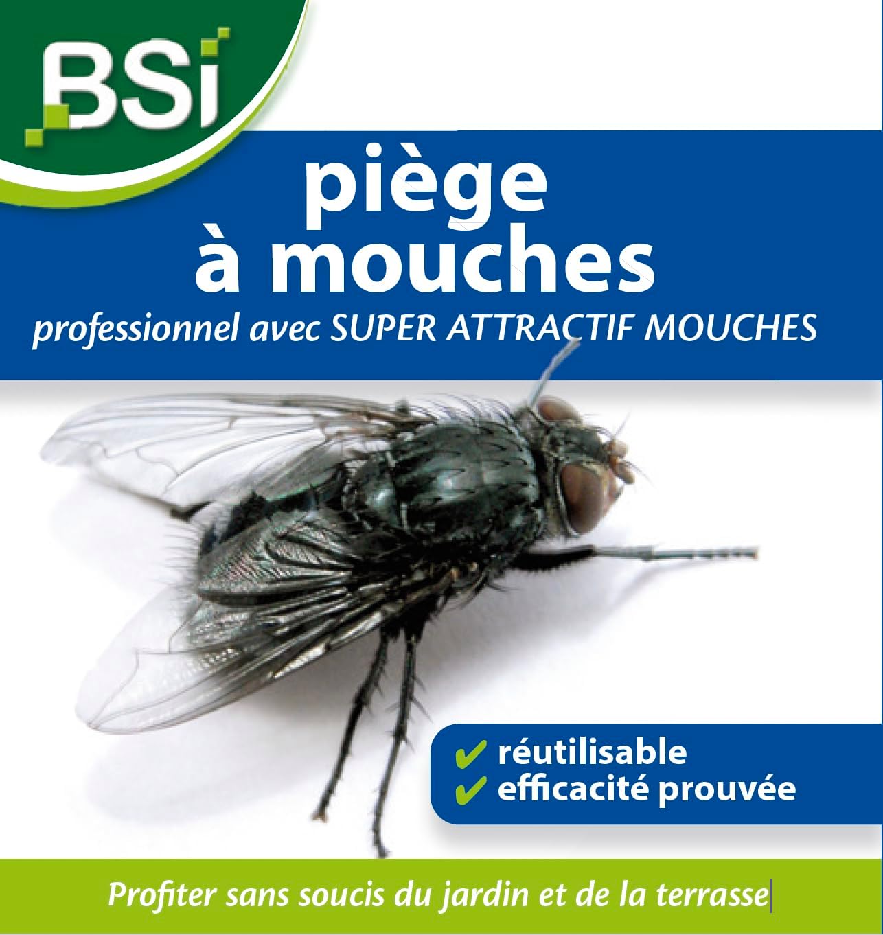 Piège A Mouches - Attrape Et Digère Jusqu'à 20 000 Insectes - Avec son Attractif - Pour Un Usage Extérieur - Prêt A l'Emploi - Réutilisable Unique