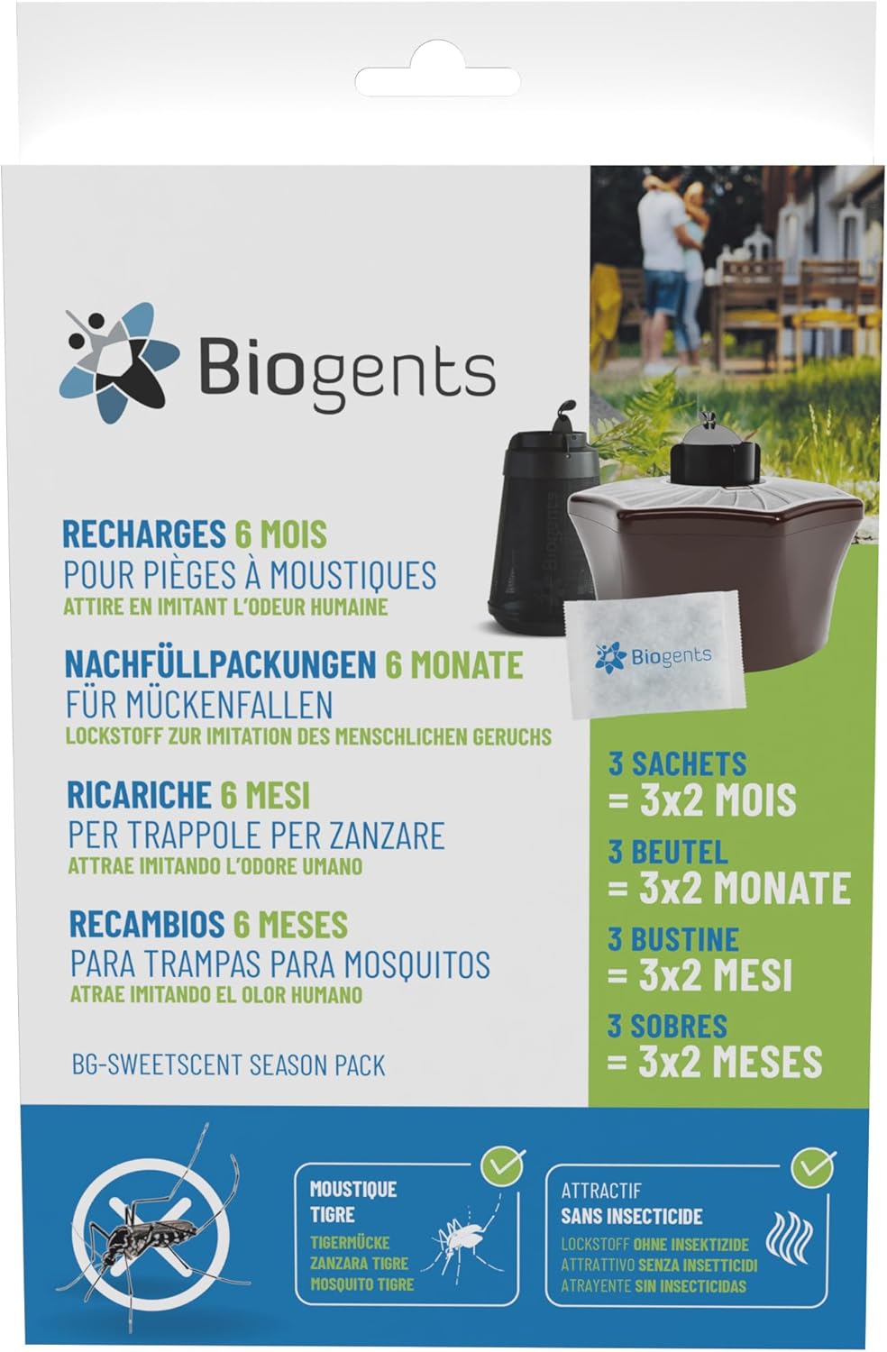 Piège Extérieur Anti-Moustiques Tigres + Recharge De 6 Mois - Season Pack Piège + 6 mois de recharges