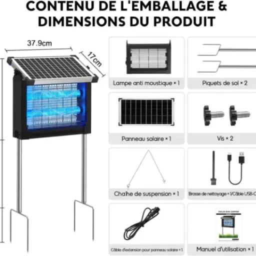Test Lampe Anti-Moustique Solaire Dnenellr : enfin moins de moustiques sur la terrasse sans prise électrique