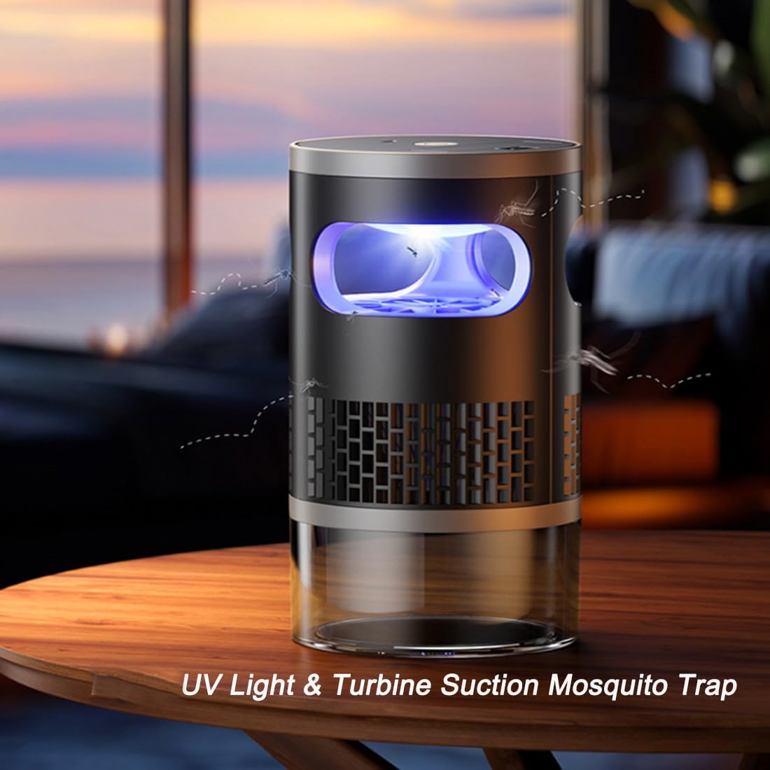 Piège à moustiques Ultra-Silencieux à Aspiration UV, Lampe Anti-moustiques électrique Rechargeable avec 3 Modes de Vitesse (Rechargeable - 1 pièce)