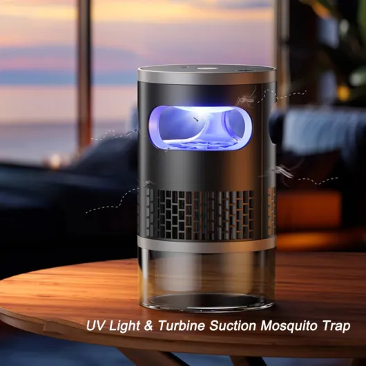 Piège à moustiques Ultra-Silencieux à Aspiration UV, Lampe Anti-moustiques électrique Rechargeable avec 3 Modes de Vitesse (Rechargeable - 1 pièce)