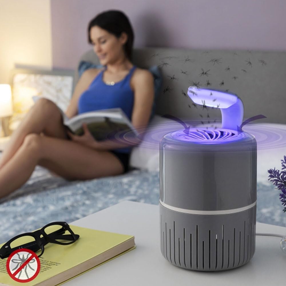 KLDRAIN : Lampe Anti Moustiques à Aspiration Silencieuse avec LED UV sans Bruit sans Produits Chimiques Lumière Ultraviolet Protection Efficace Contre Les Insectes Volants