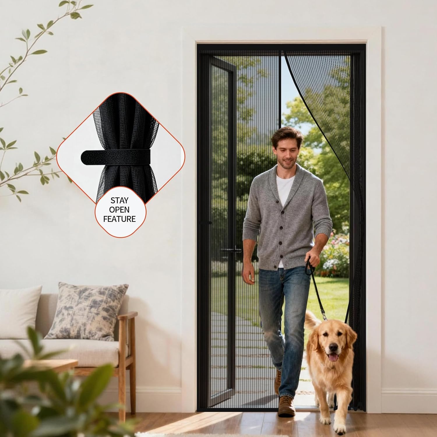 Moustiquaire Porte Fenetre 100x200, Moustiquaire AimantéE MagnéTique, Rideau Anti Mouche, Mosquito Net, Fly Screens For Doors Noir 100x200cm